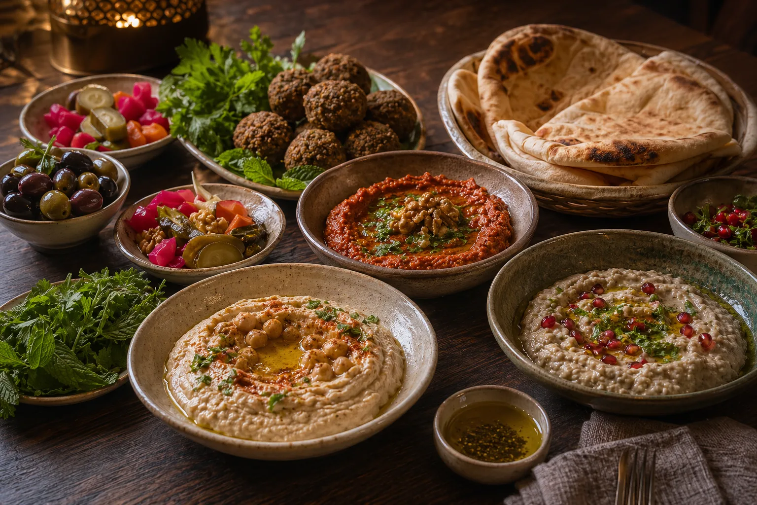 Mesa de mezze mediterráneo