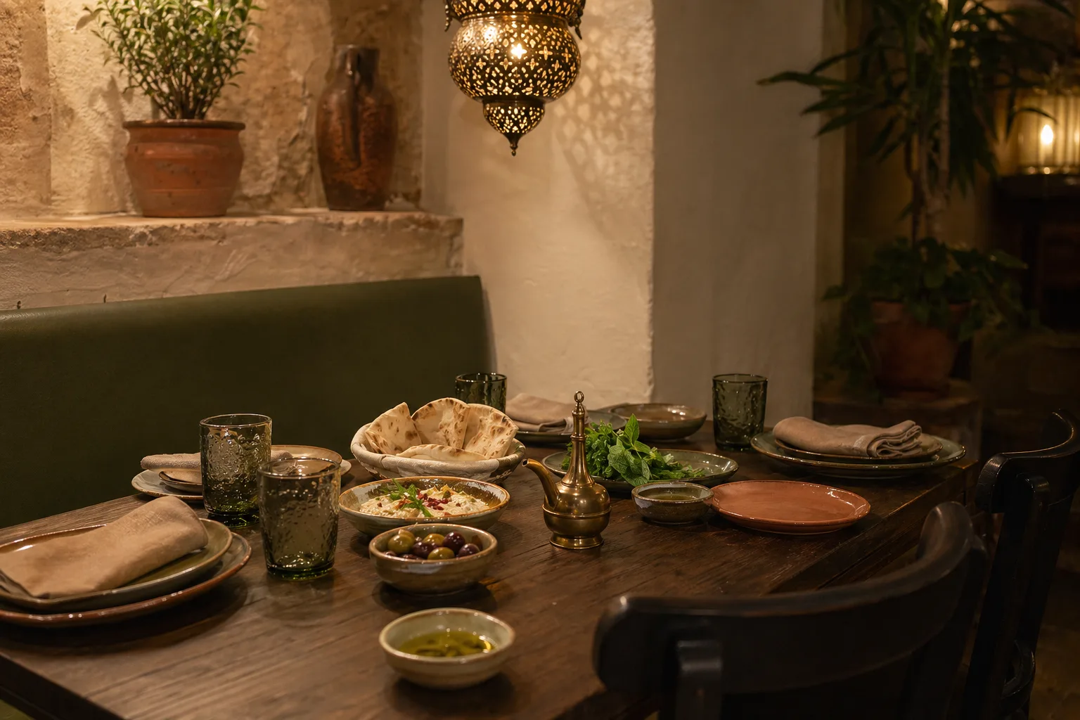 Mesa preparada en Feitizo Mediterráneo